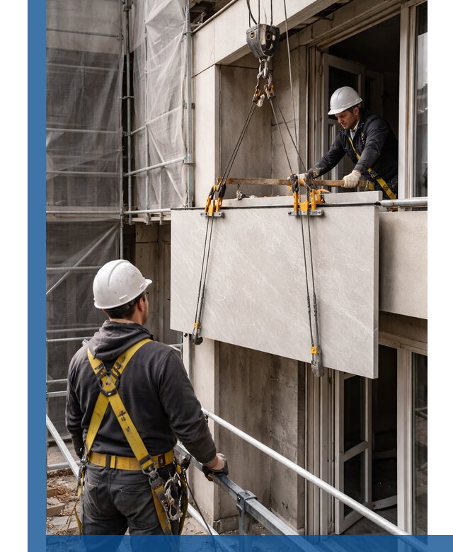 Подъем керамогранита на этаж в Шуе грузчиками и техникой