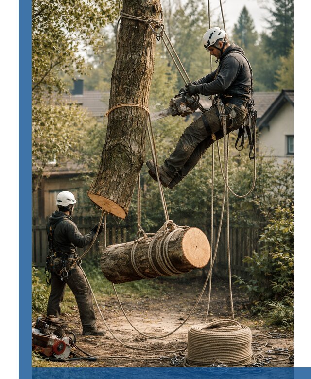 Валка деревьев частями в Шуе, безопасно и аккуратно