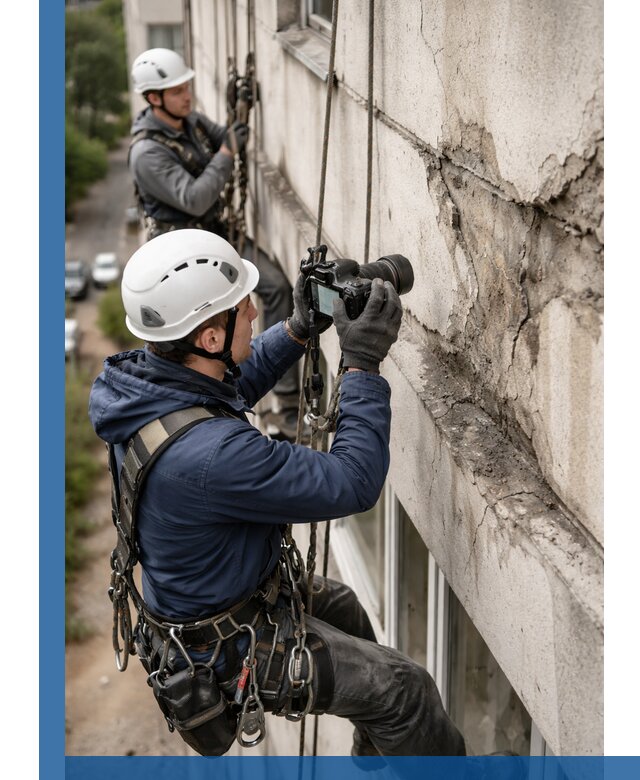 Фотофиксация дефектов фасада с высотной съемкой в Шуе