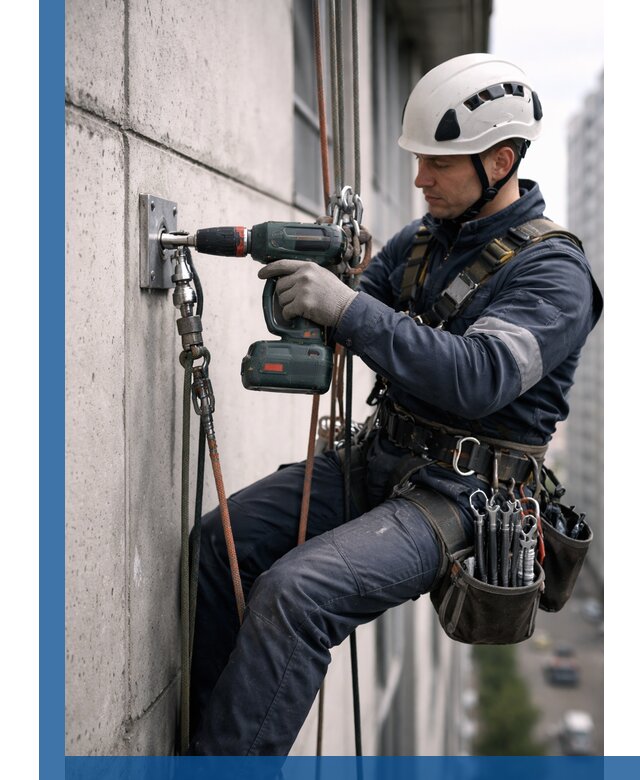 Установка анкерных точек для высотных работ в Шуе